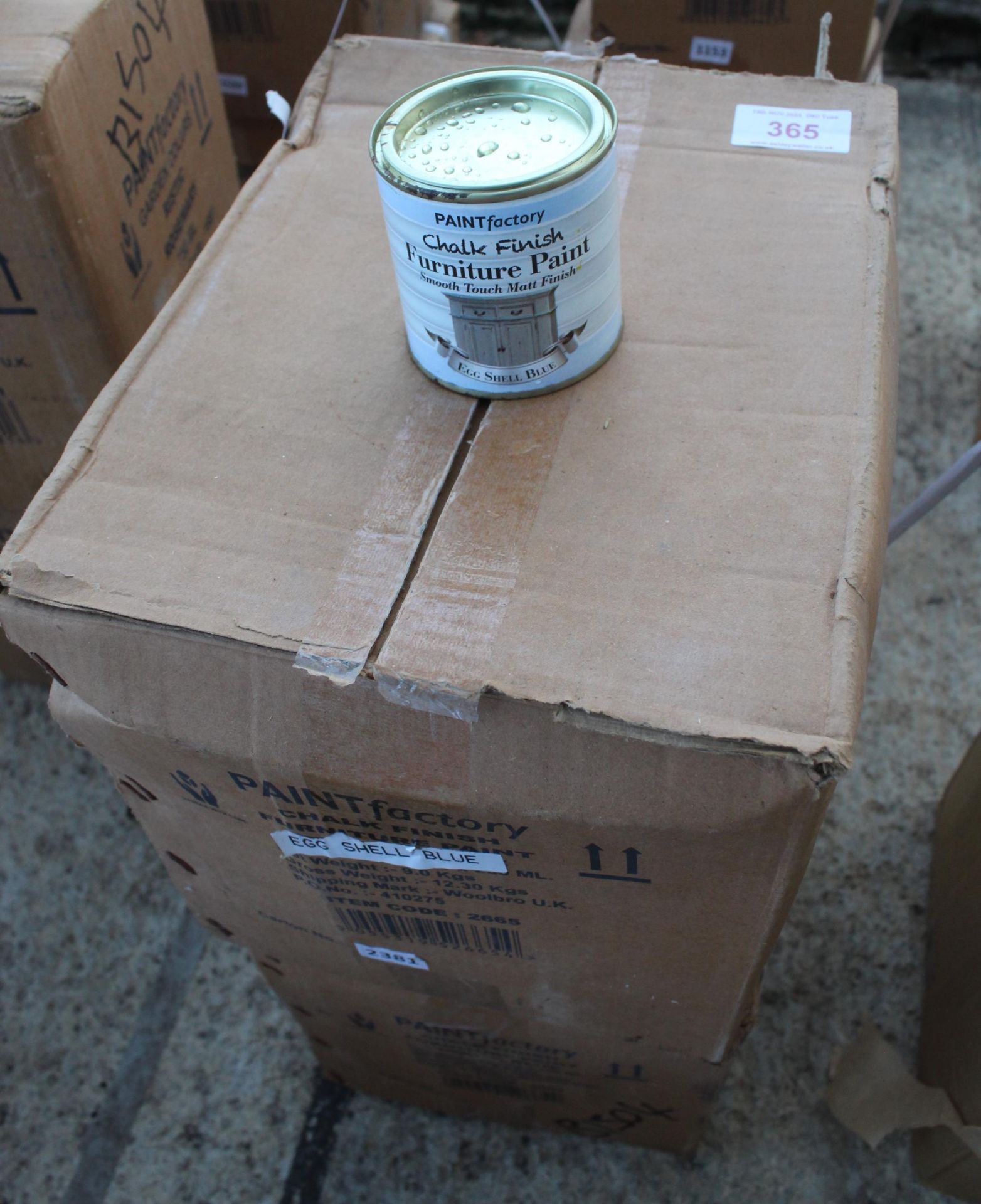 72 TINS NEW BLUE EGGSHELL PAINT NO VAT