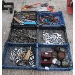 6 TRAYS OF ASSORTED TOOLS AND JUMBLE NO VAT