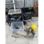 AN ASSORTMENT OF ITEMS TO INCLUDE COBBLERS LASTS, COMPANION ITEMS AND WHEELS ETC NO VAT