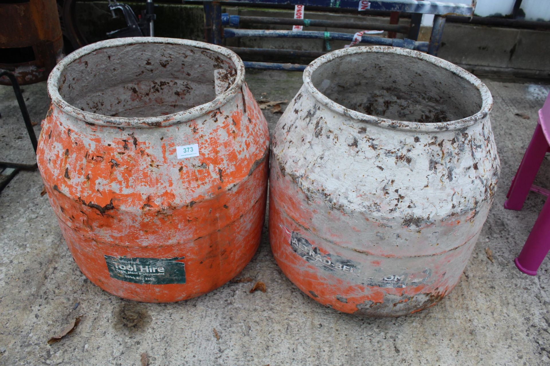 2 CEMENT MIXER DRUMS NO VAT