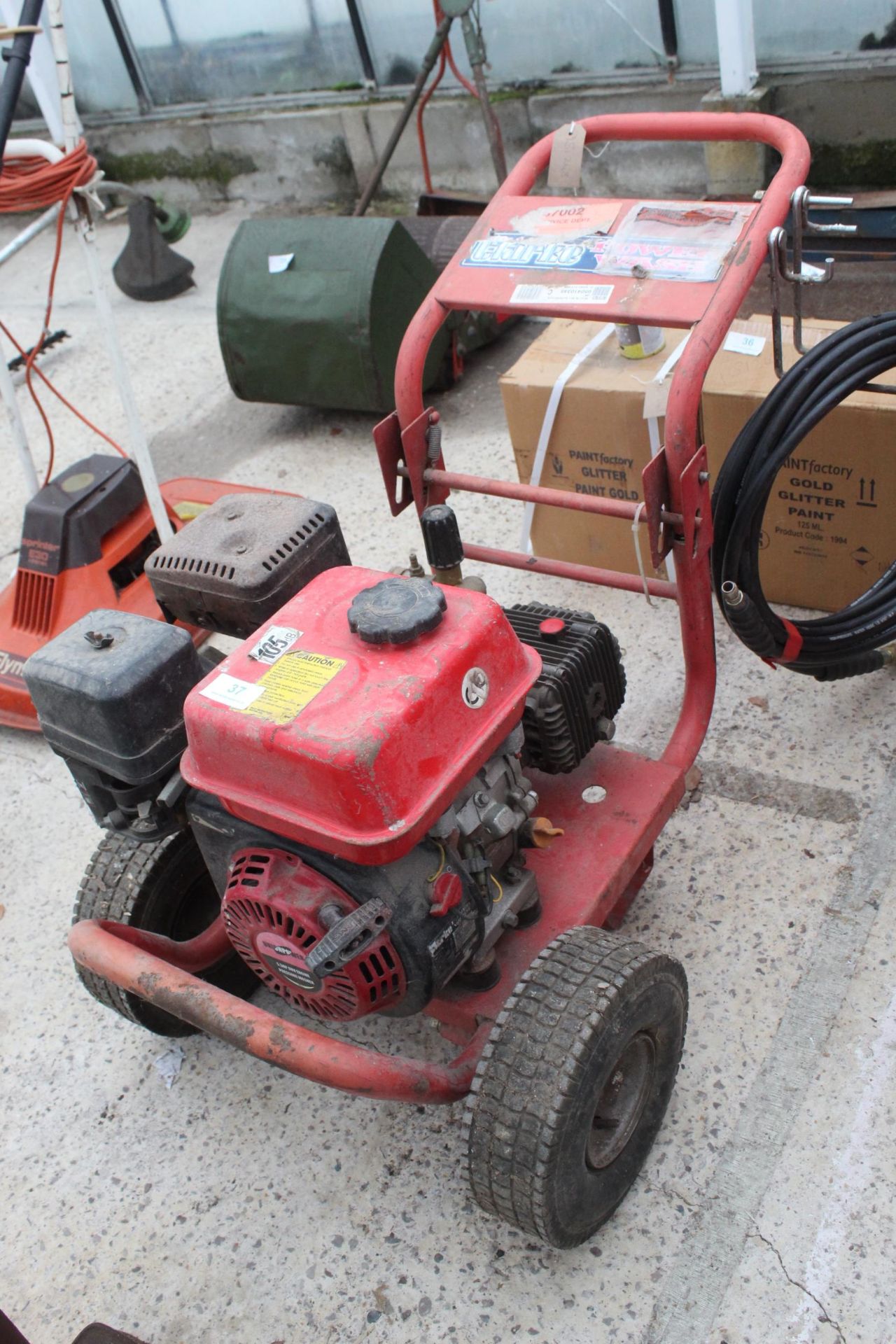 CLARKE PETROL POWER WASHER WITH HOSE - NO VAT - Image 2 of 3