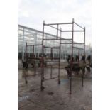 SECTIONAL SCAFFOLDING TOWER WITH INTERLOCKING STEEL TUBE FRAME AND WOODEN WORK PLATFORMS, 8