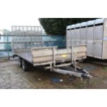 INDESPENSION TWIN AXLE TRAILER WITH BEAVER TAIL NO VAT