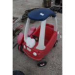 LITTLE TIKES RED COSY CAR, RED SIT ON BIKE + VAT