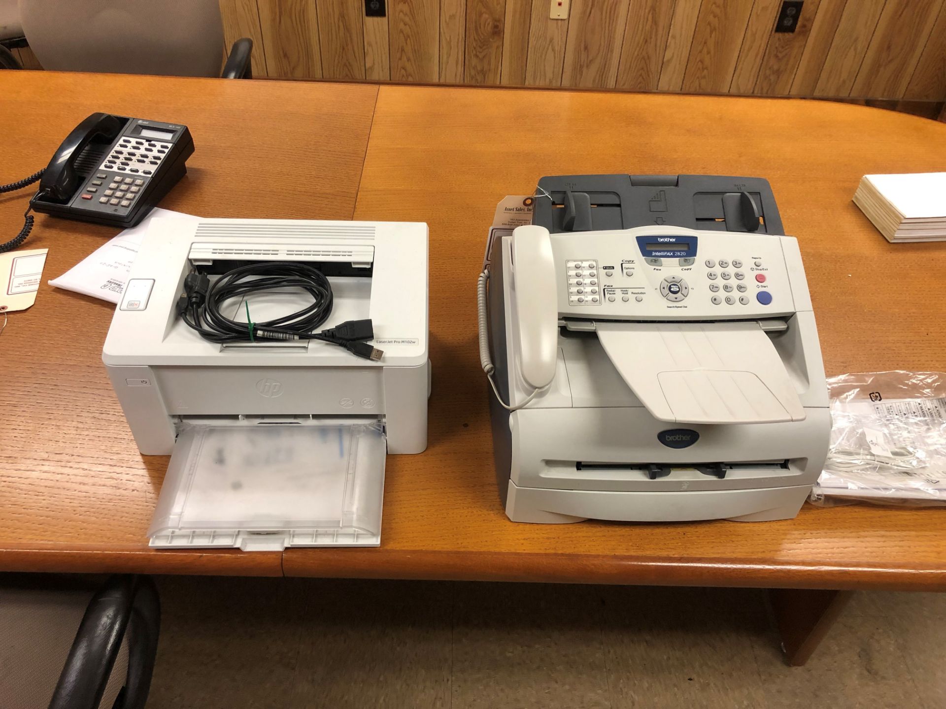 Brother Intellifax 2820 Fax Machine & HP Laser Jet Pro M102W Printer