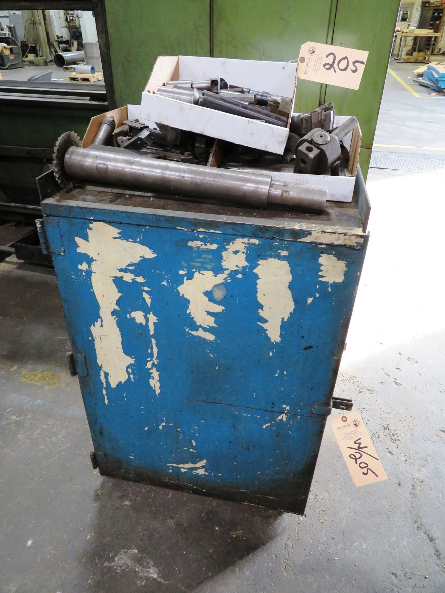 Cabinet with Assorted Lathe Tooling & Contents