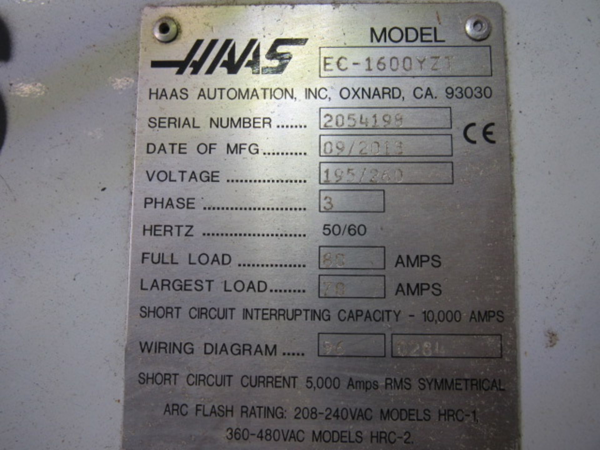 HAAS EC-1600YZT CNC Horizontal Machining Center - Image 8 of 8