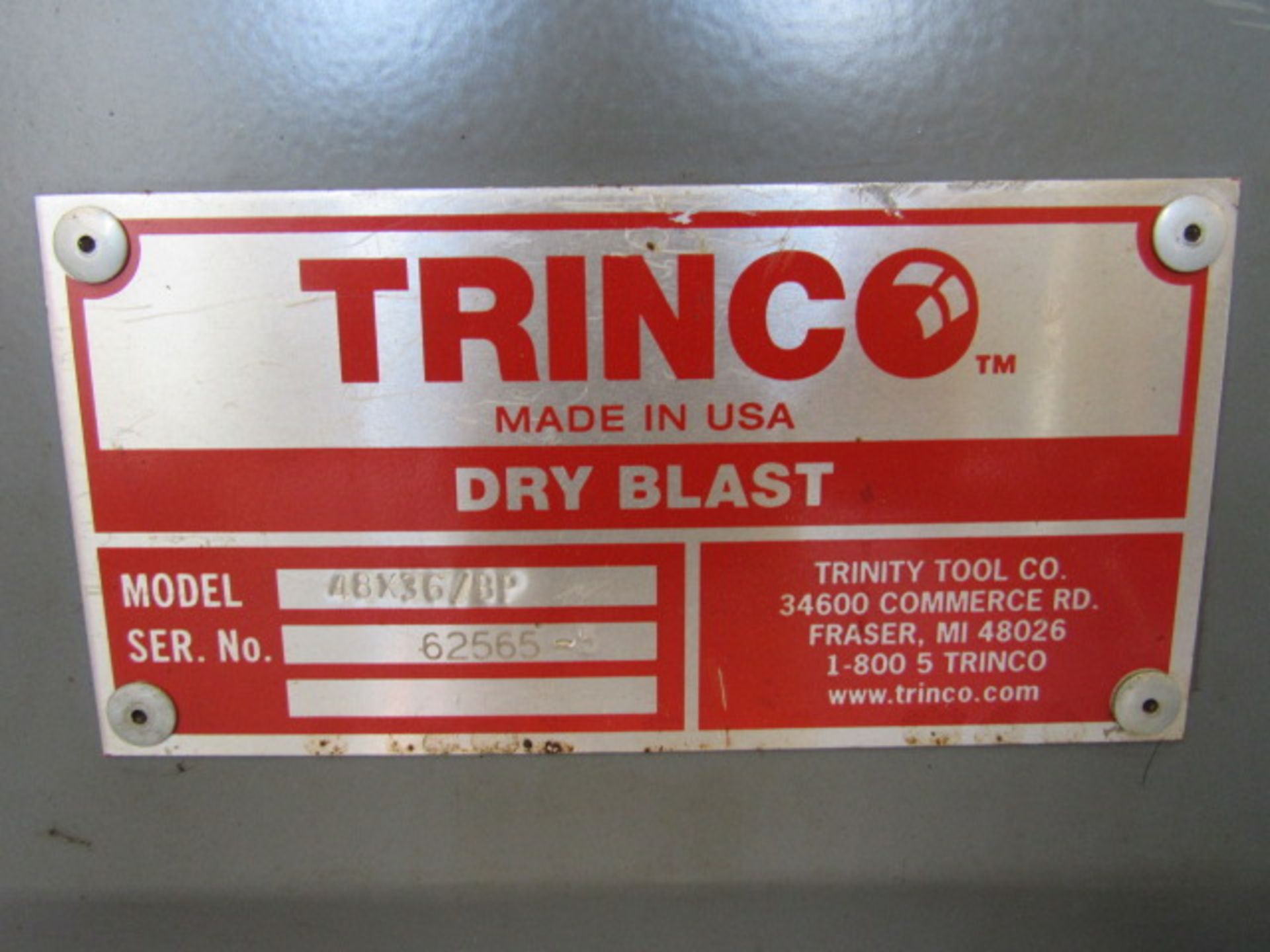 Trinco 48” x 36” / BP Dry Blast Cabinet - Image 4 of 5