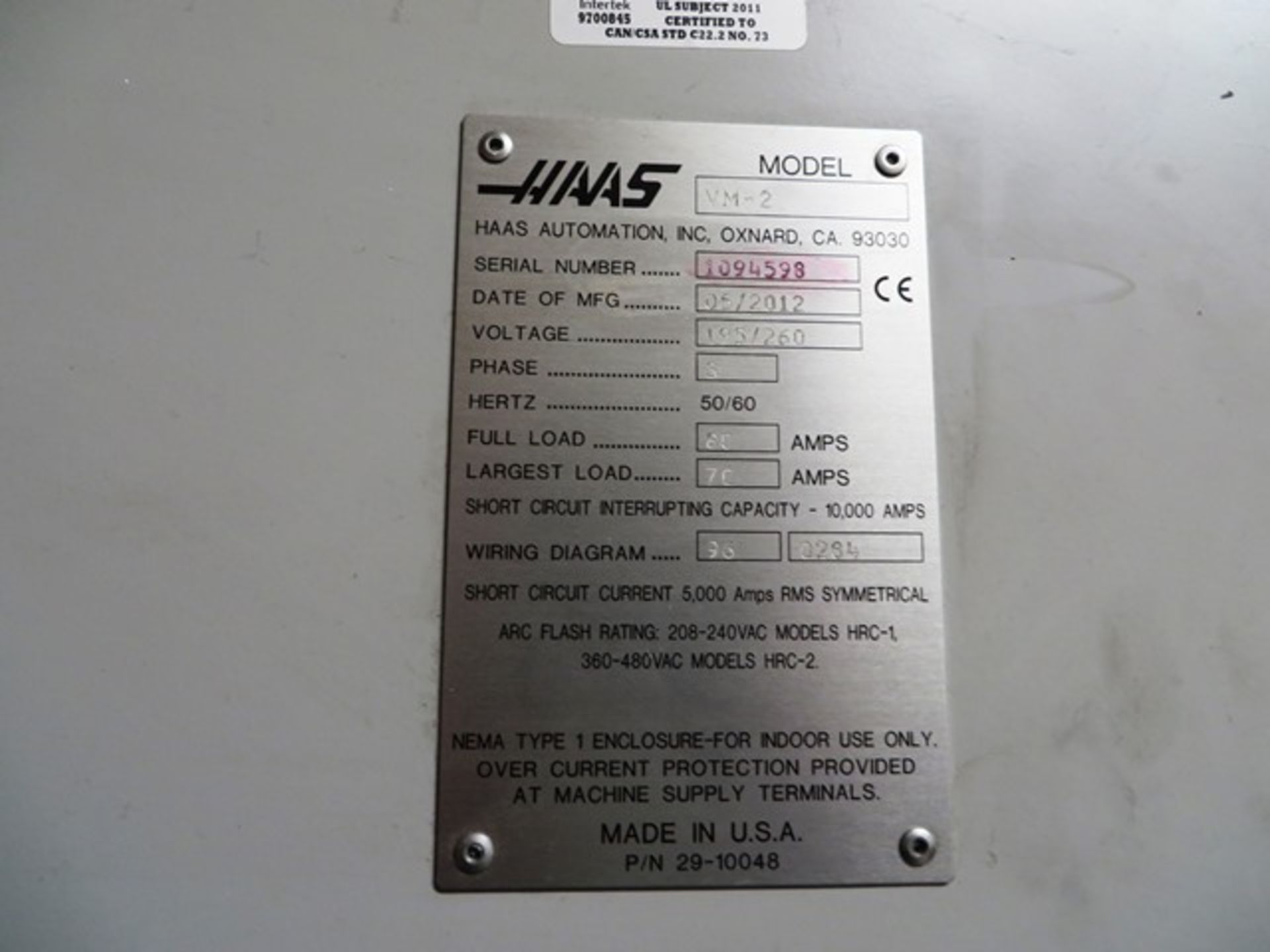 HAAS VM2 4-Axis CNC Vertical Machining Center - Bild 7 aus 7