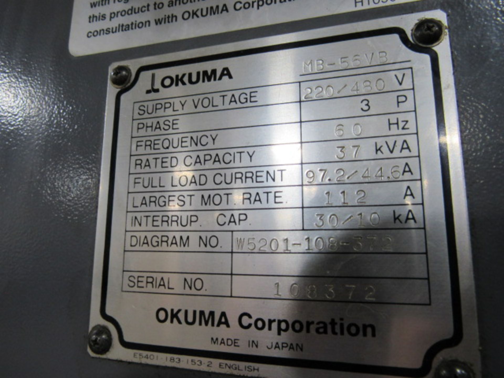 Okuma Ace Center MB-56VB CNC Vertical Machining Center - Bild 10 aus 11