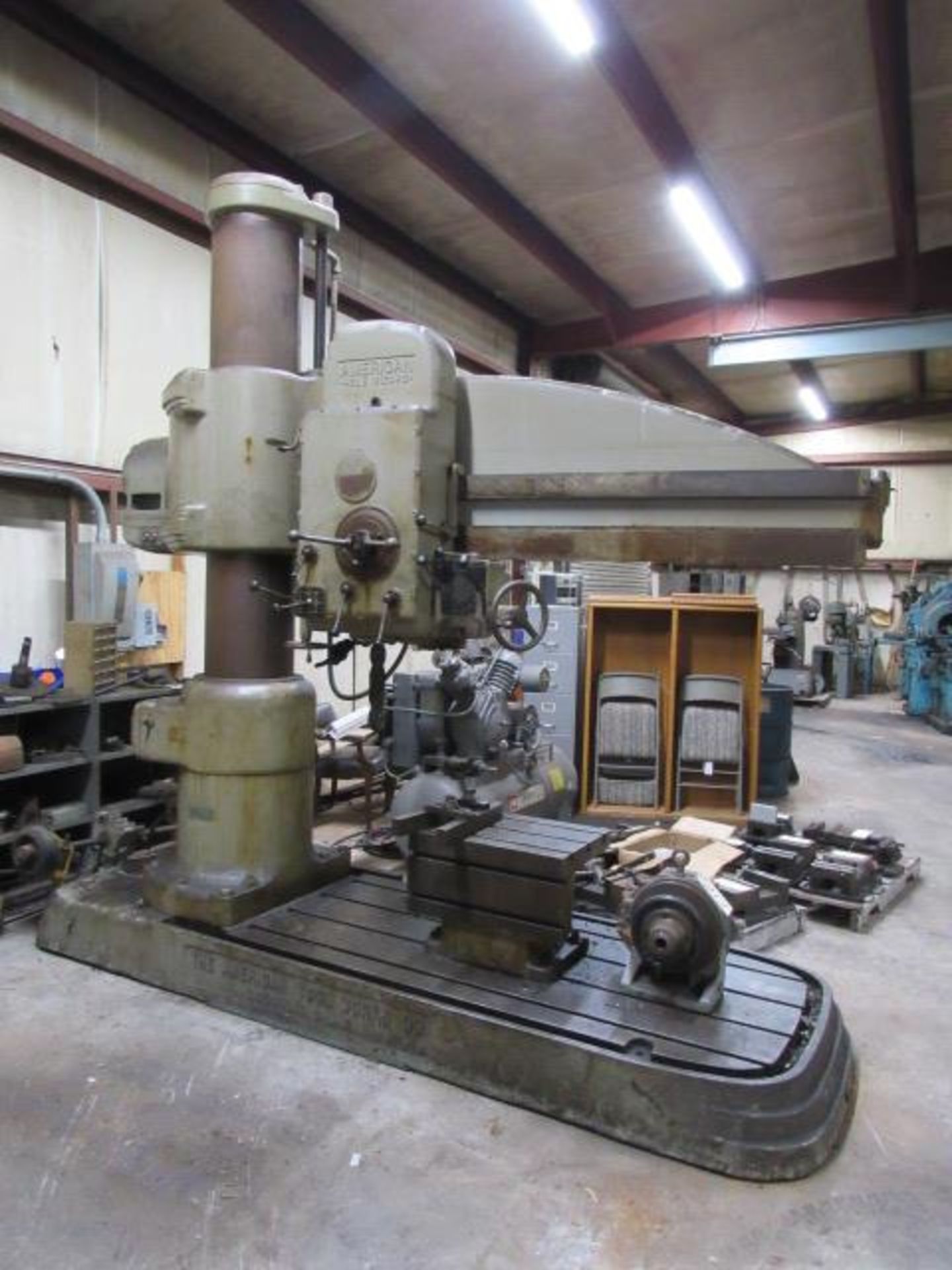 American 15'' Column x 6' Arm Radial Arm Drill with Box Table, #4 Taper, 1600 RPM, sn:5520