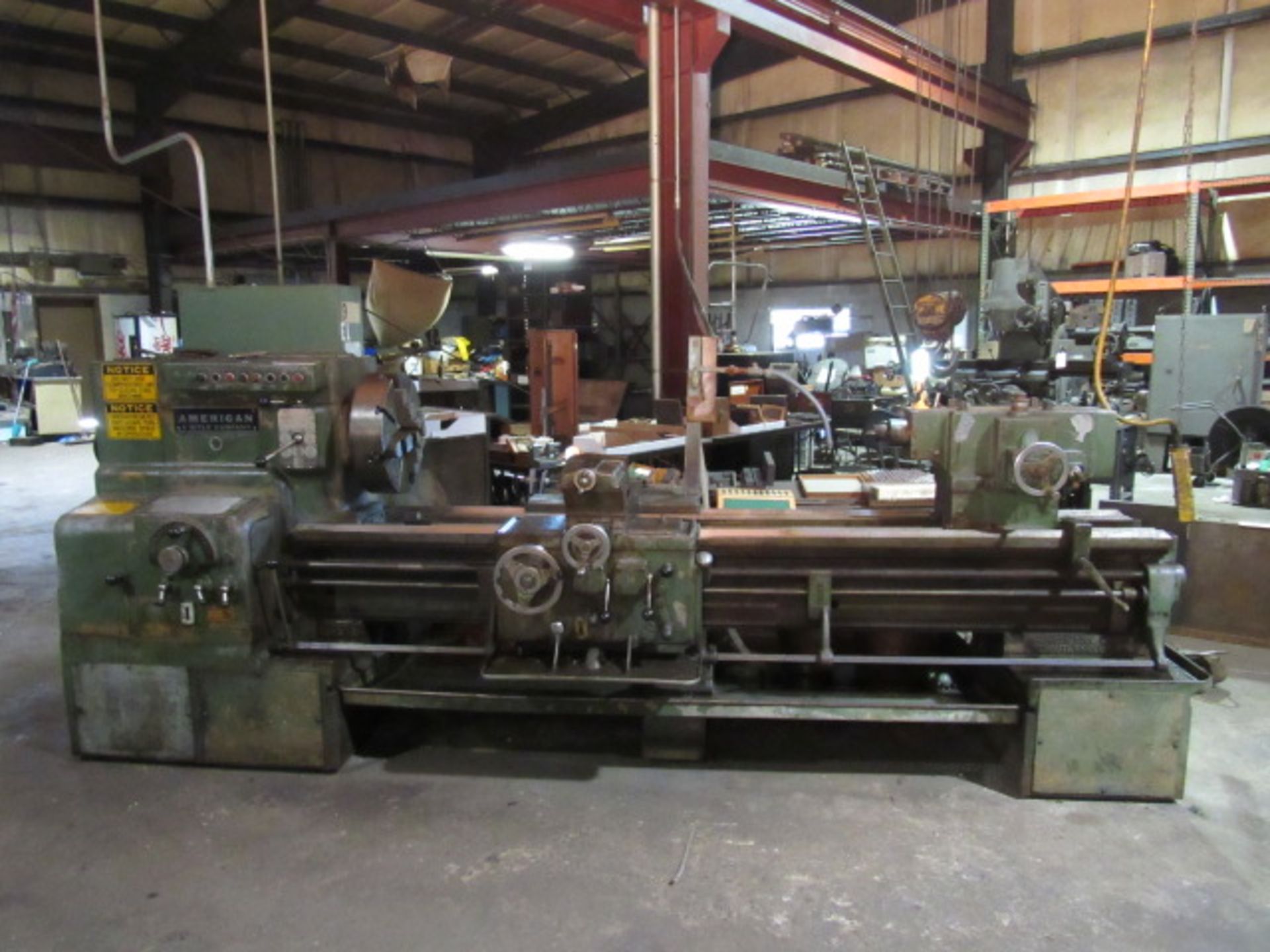 American 24'' Swing x 78'' Centers Engine Lathe with 20'' 4-Jaw Chuck, Spindle Speeds to 1000 RPM,