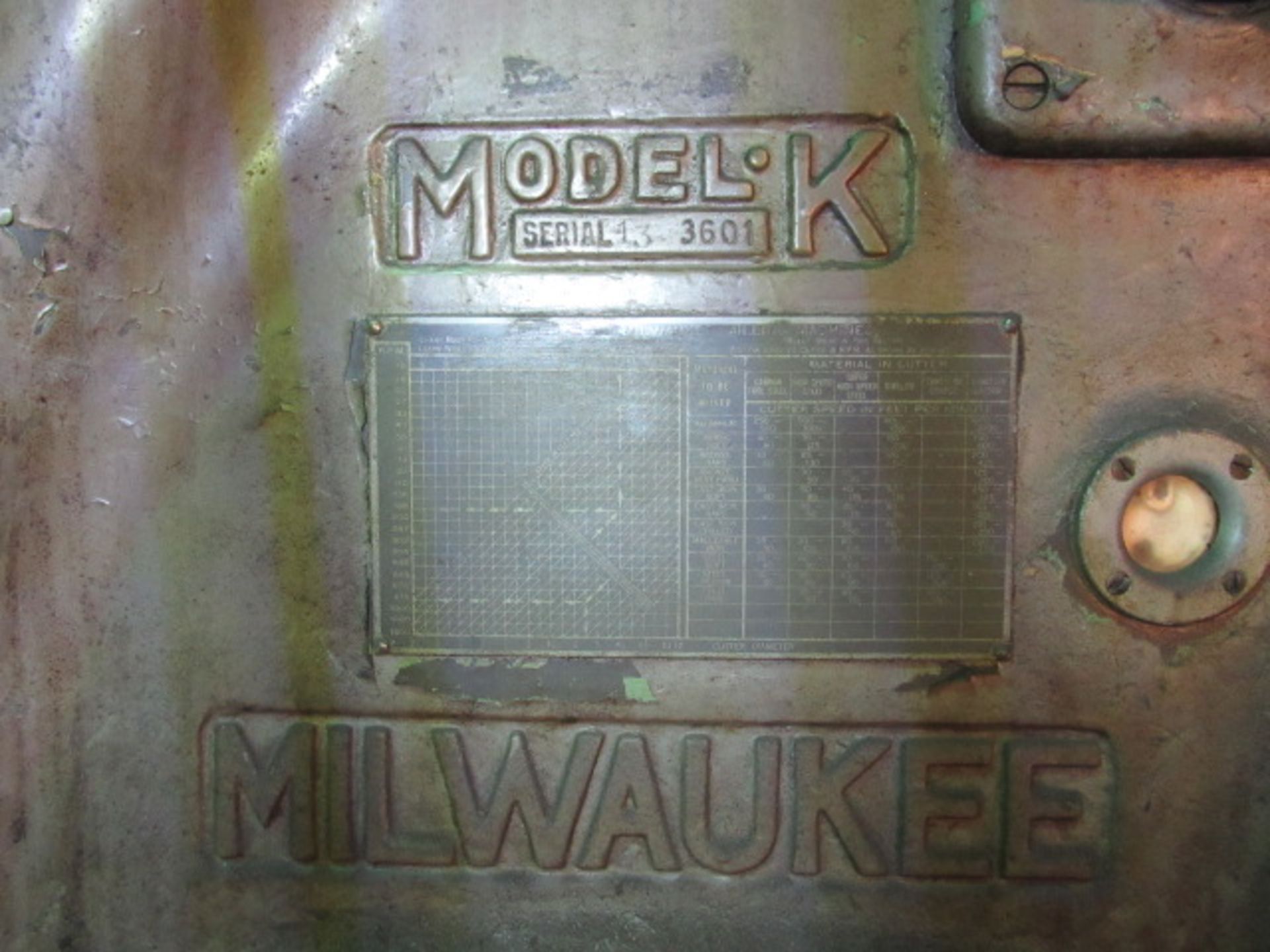 Milwaukee K&T #3K Vertical Knee Mill with 12'' x 60'' Table, 50 Taper, sn:13-3601 - Bild 5 aus 7