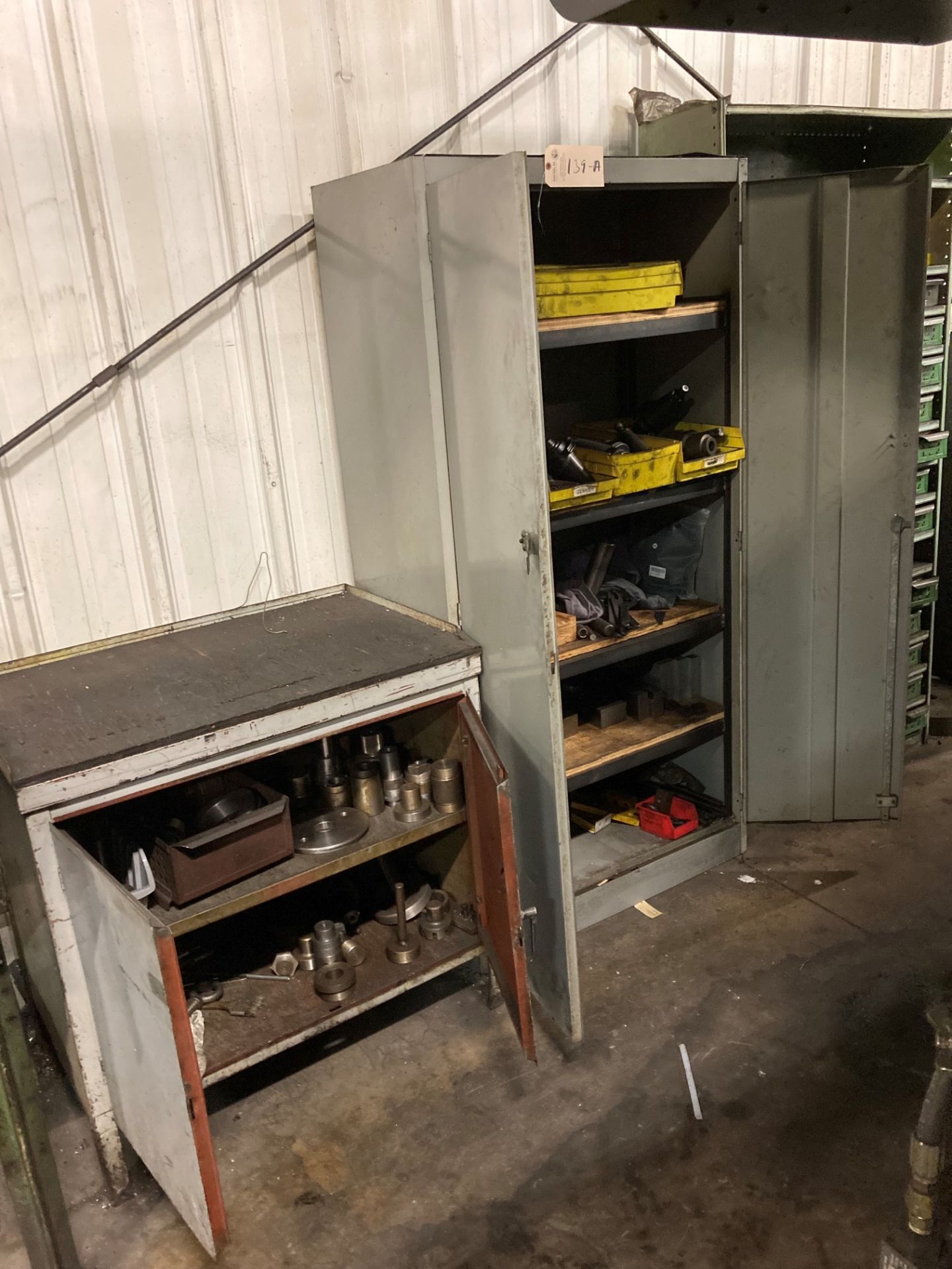 2 Door Cabinet with 50 Taper & Miscellaneous Tooling