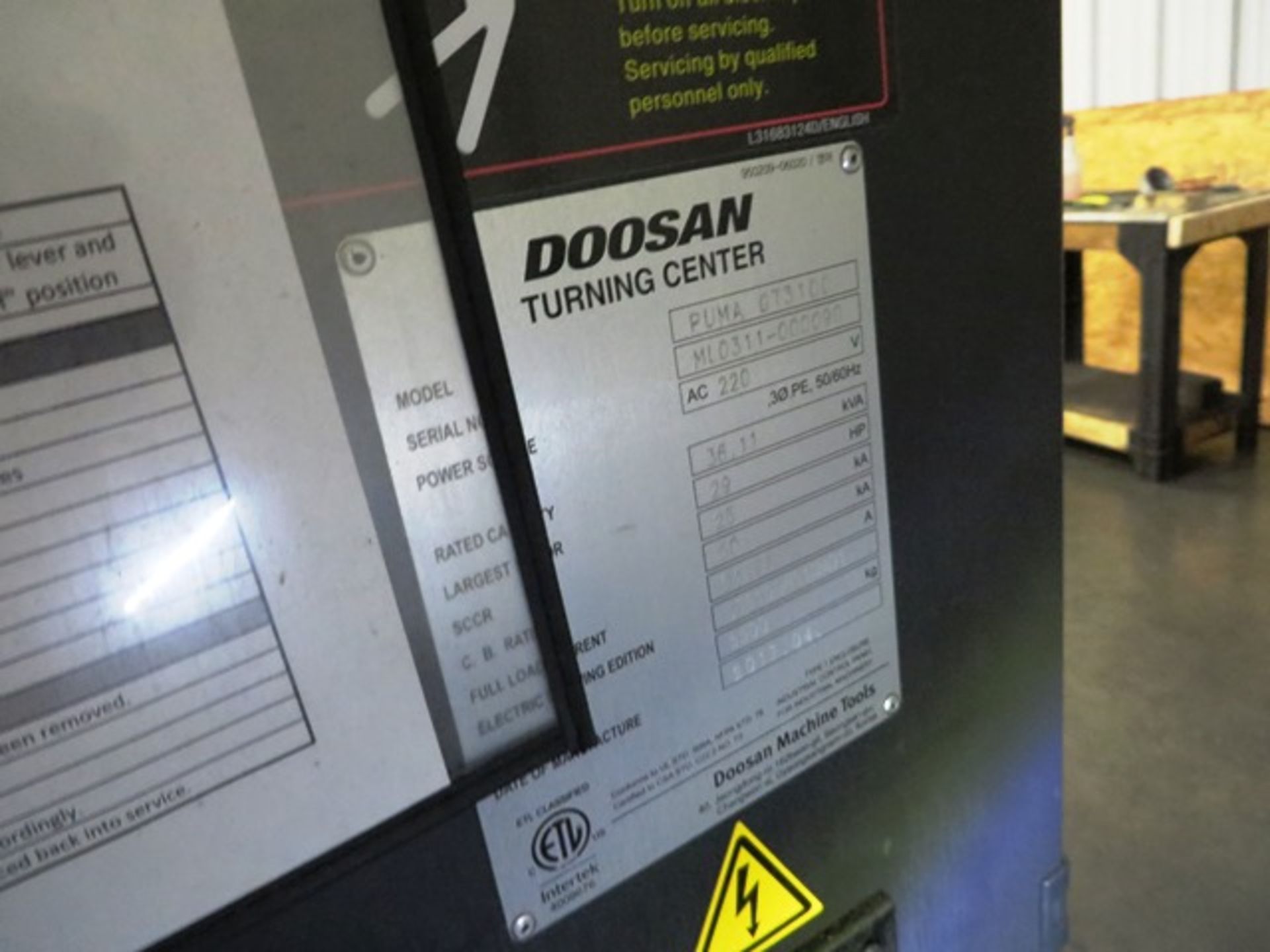 Doosan Puma GT3100 CNC Turning Center - Image 6 of 6