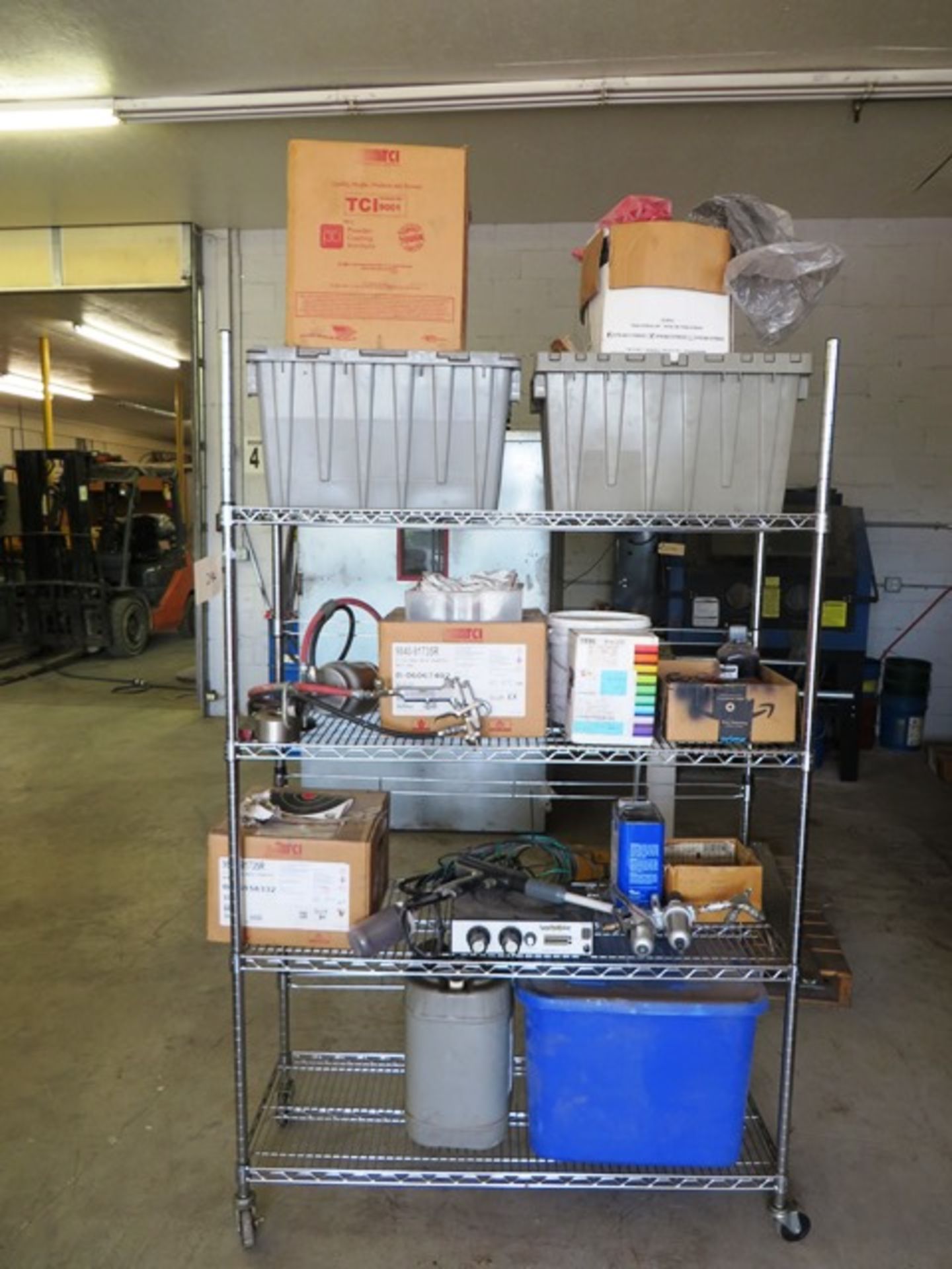 Vector Wave Spectra Coat Portable Powder Coat Unit with Guns & Assorted Powder Coat on Rack