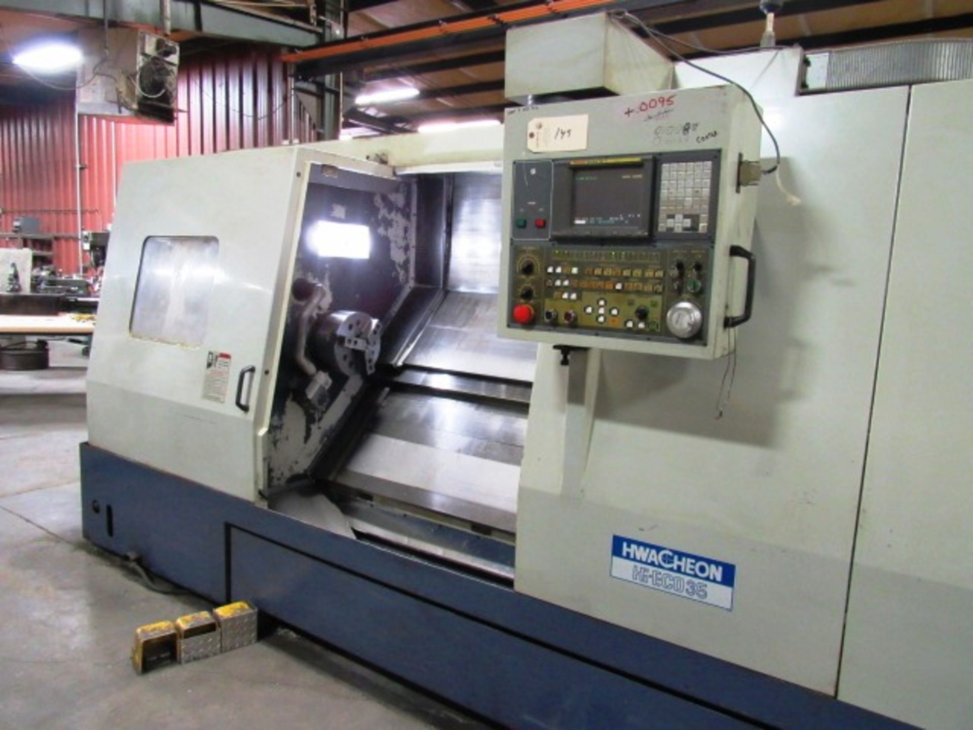 Hwacheon Hi-ECO 35 CNC Turning Center with 12'' 3-Jaw Chuck, 10 Position Turret, Approx. 4'' Bore, - Image 4 of 7