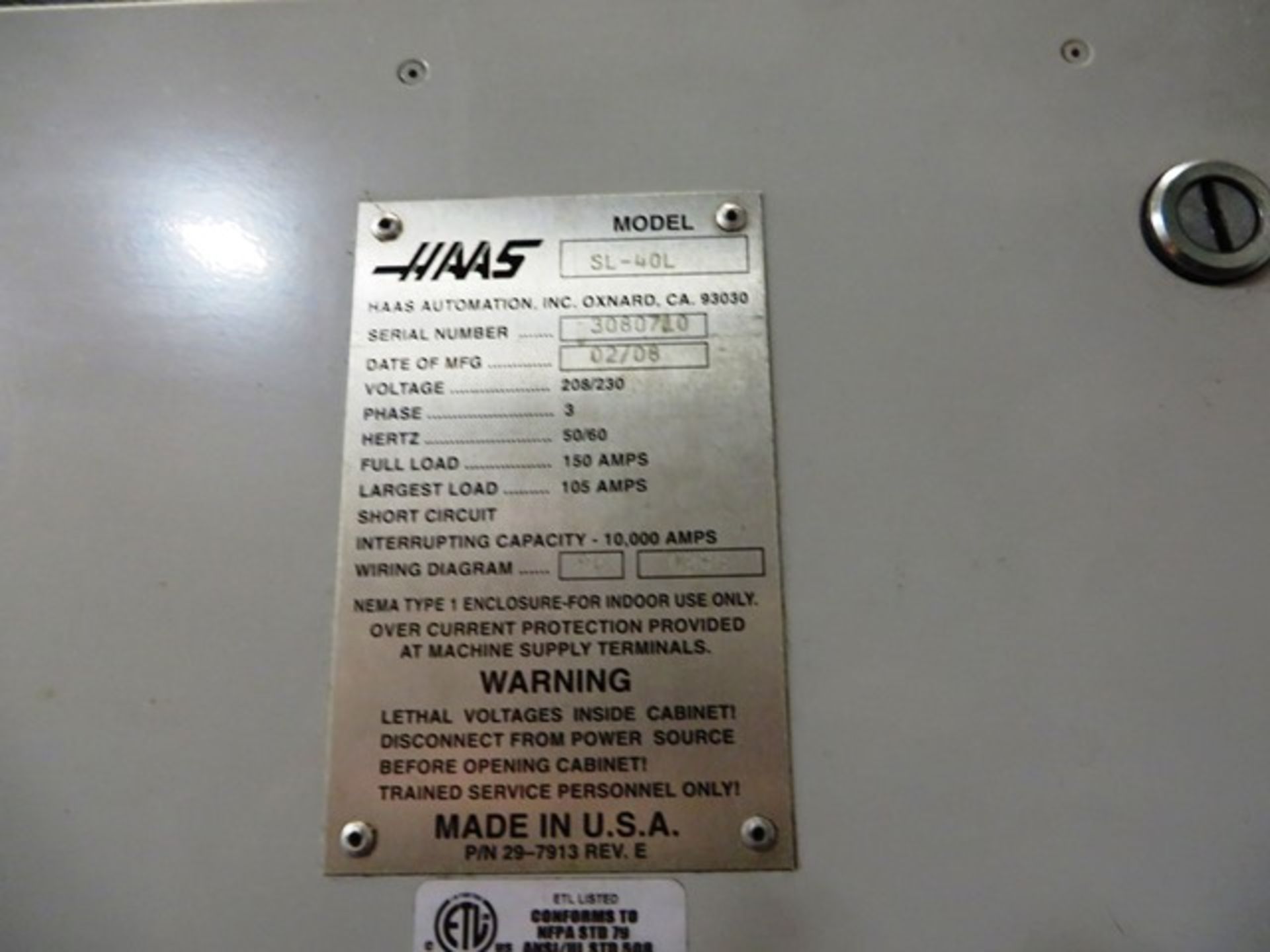 2008 Haas Model SL-40L CNC Turning Center - Bild 6 aus 6
