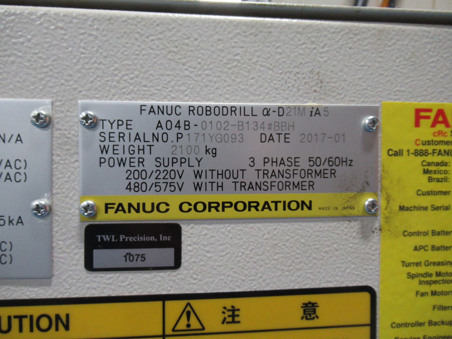 2017 (2) FANUC ROBODRILL α-D21MiA5 “High Power Version” CNC Milling & Drilling Centers - Image 4 of 10