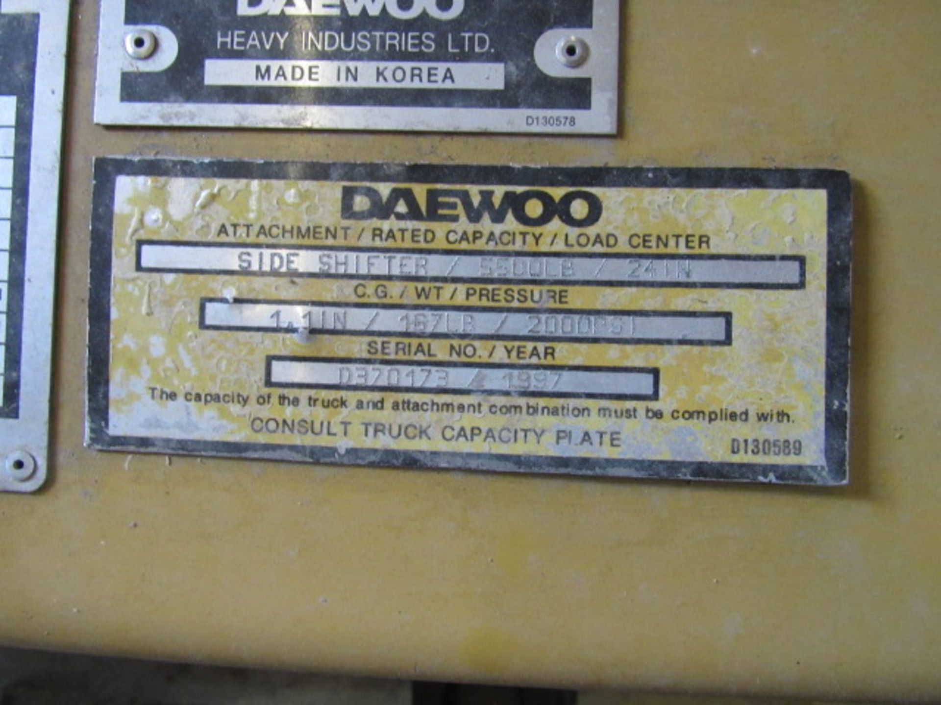 Daewoo 5500lb Capacity Propane Forklift - Image 8 of 9
