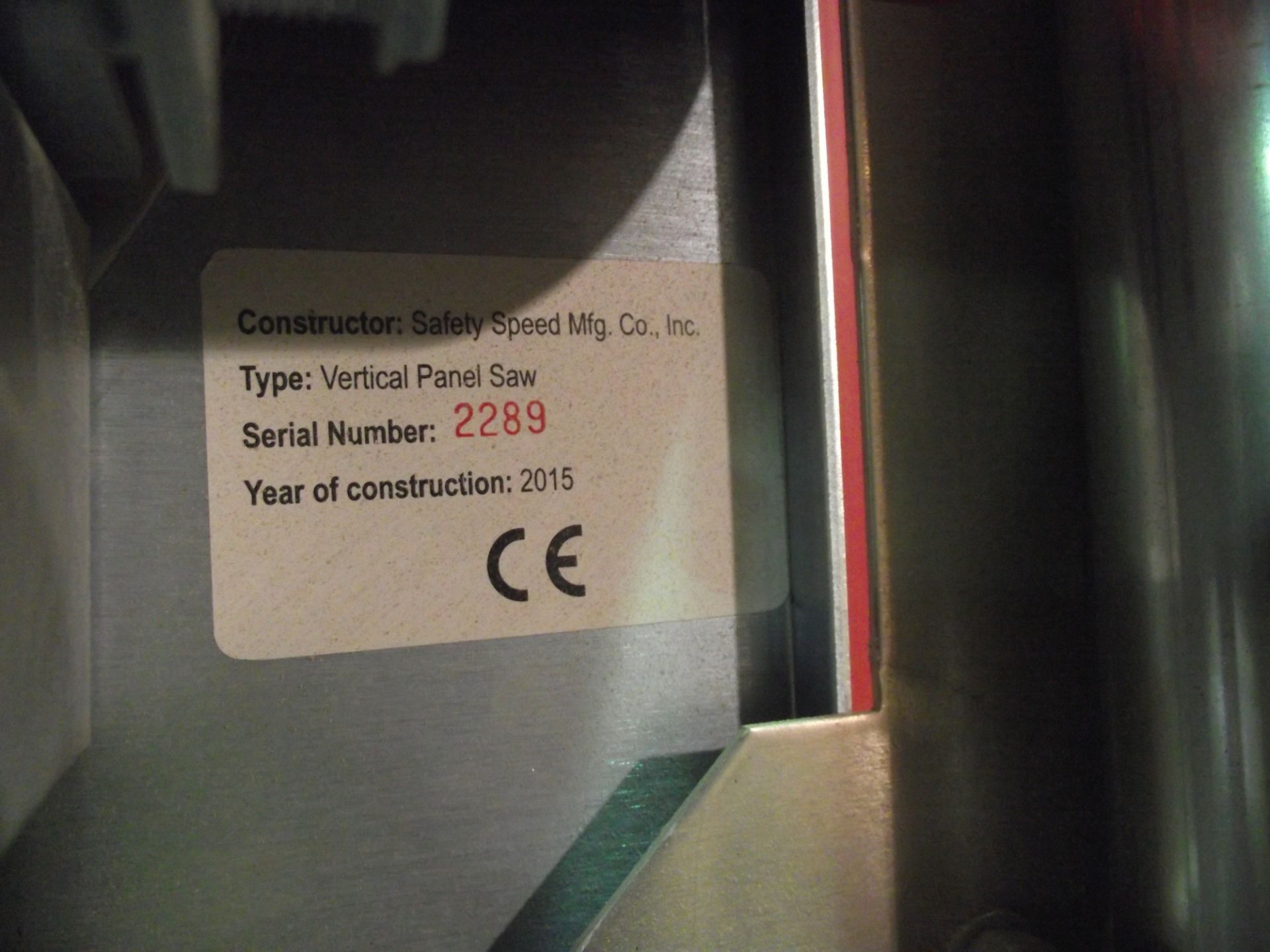 Safety Speed Mfg Co - Vertical Panel Saw. - Image 2 of 9