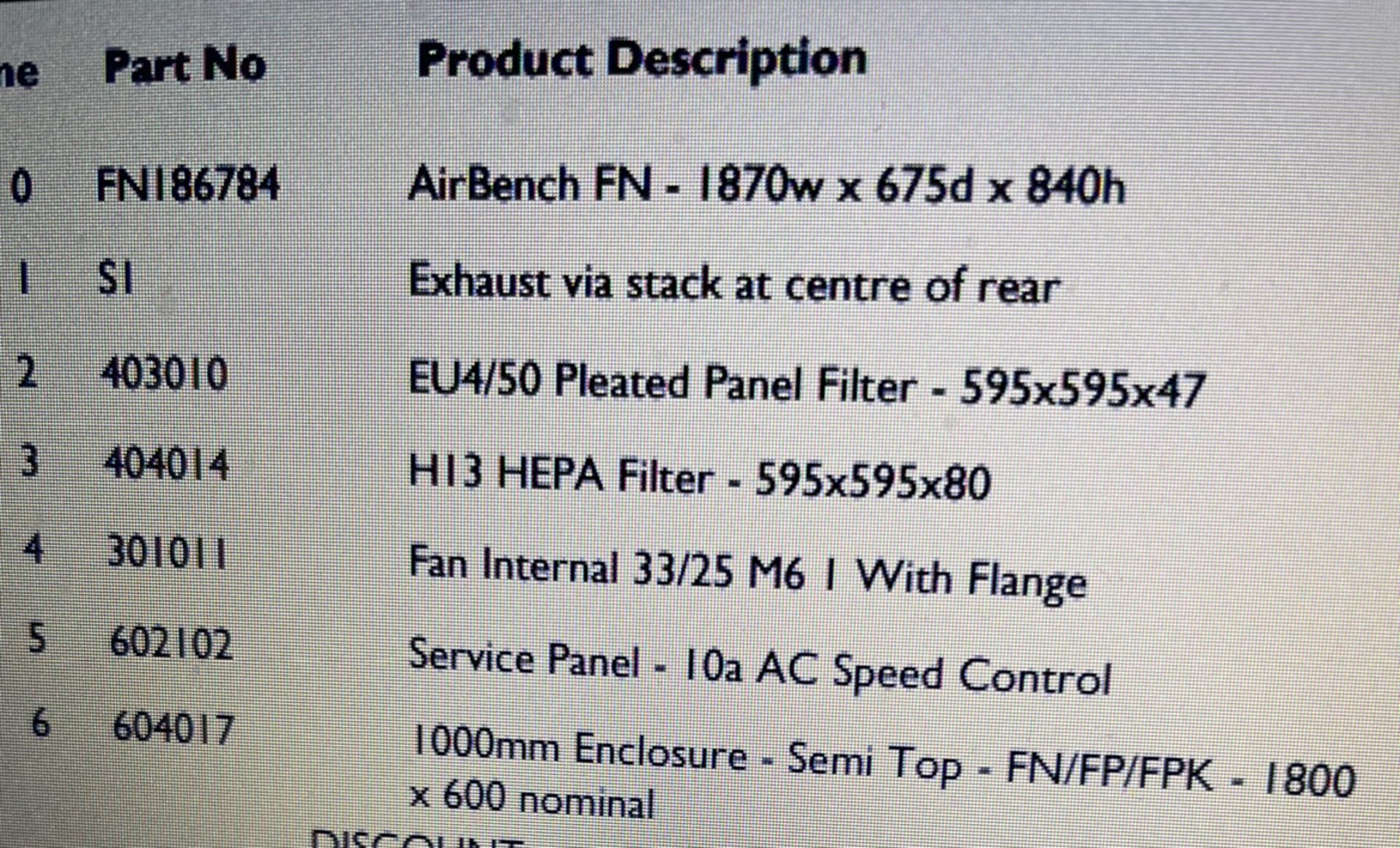 Airbench Downdraft Extraction Bench FN186784F - Image 2 of 2