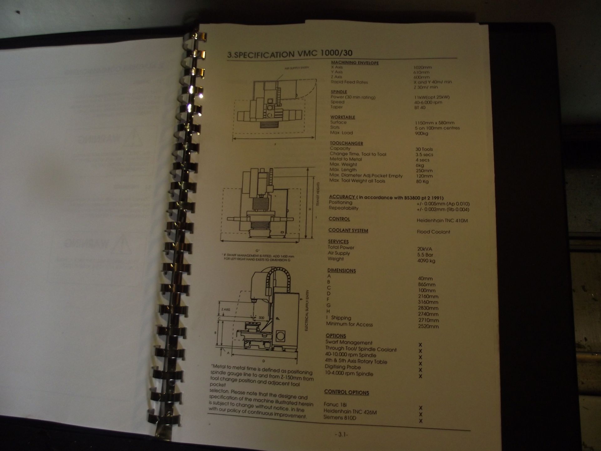 Bridgeport VMC1000 30 Vertical Machining Centre - Image 11 of 23