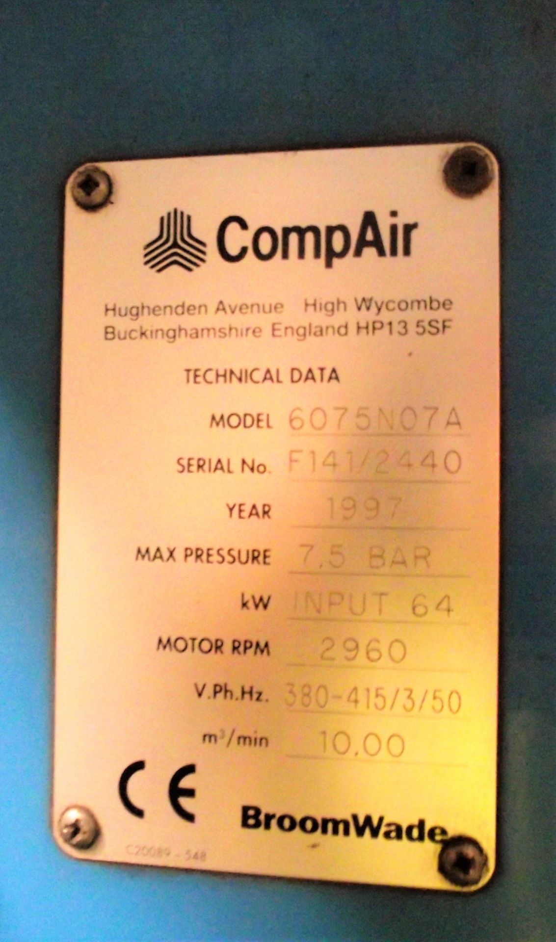 Compair Broomwade Air Compressor - Image 2 of 5