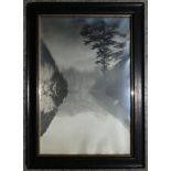 Photographie ancienne, lac de montagne (38x58cm)