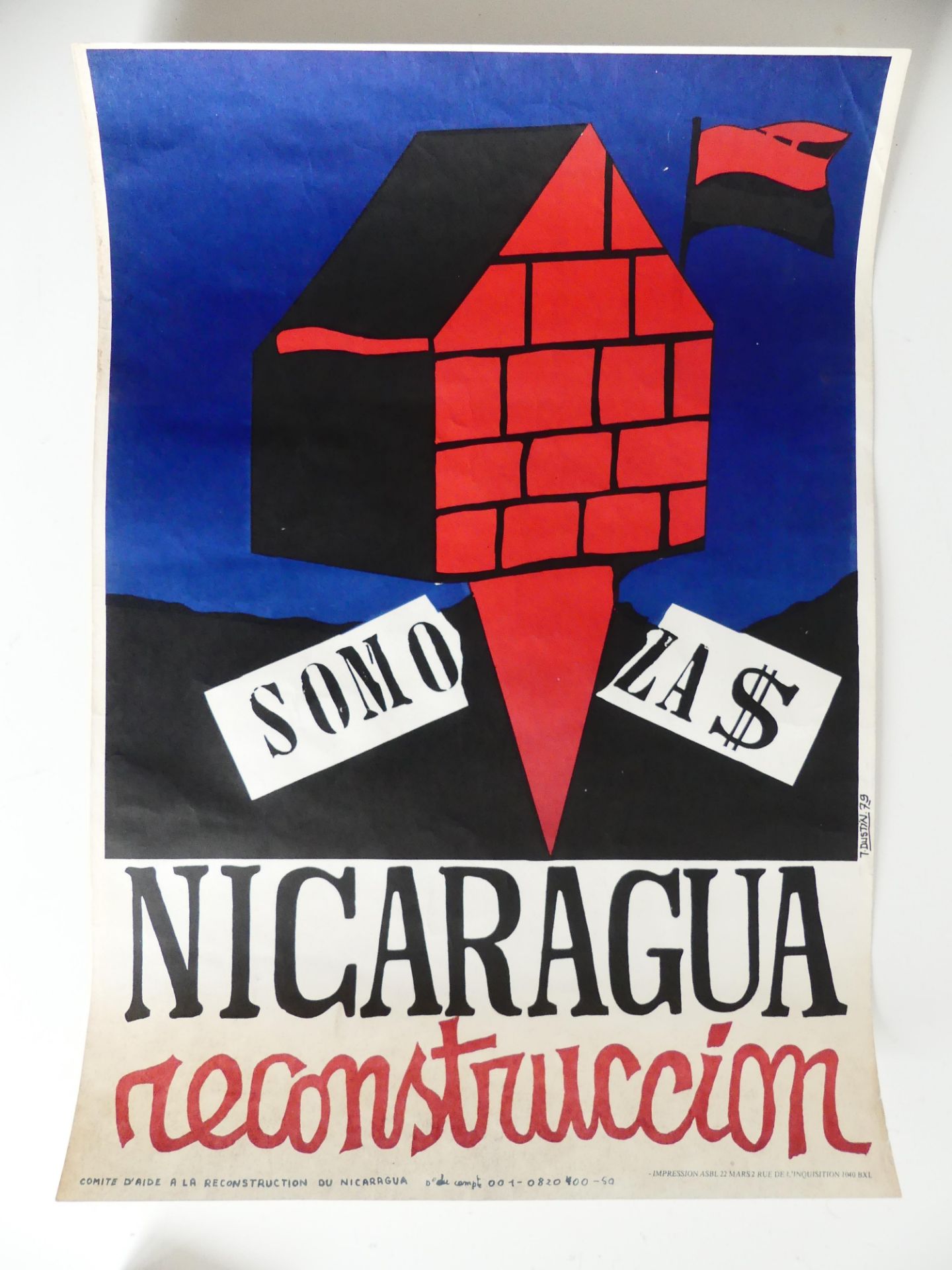 Nicaragua Reconstruction 1979, affiche sérigraphiée 41x58cm