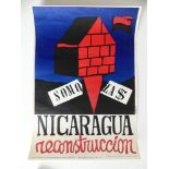 Nicaragua Reconstruction 1979, affiche sérigraphiée 41x58cm