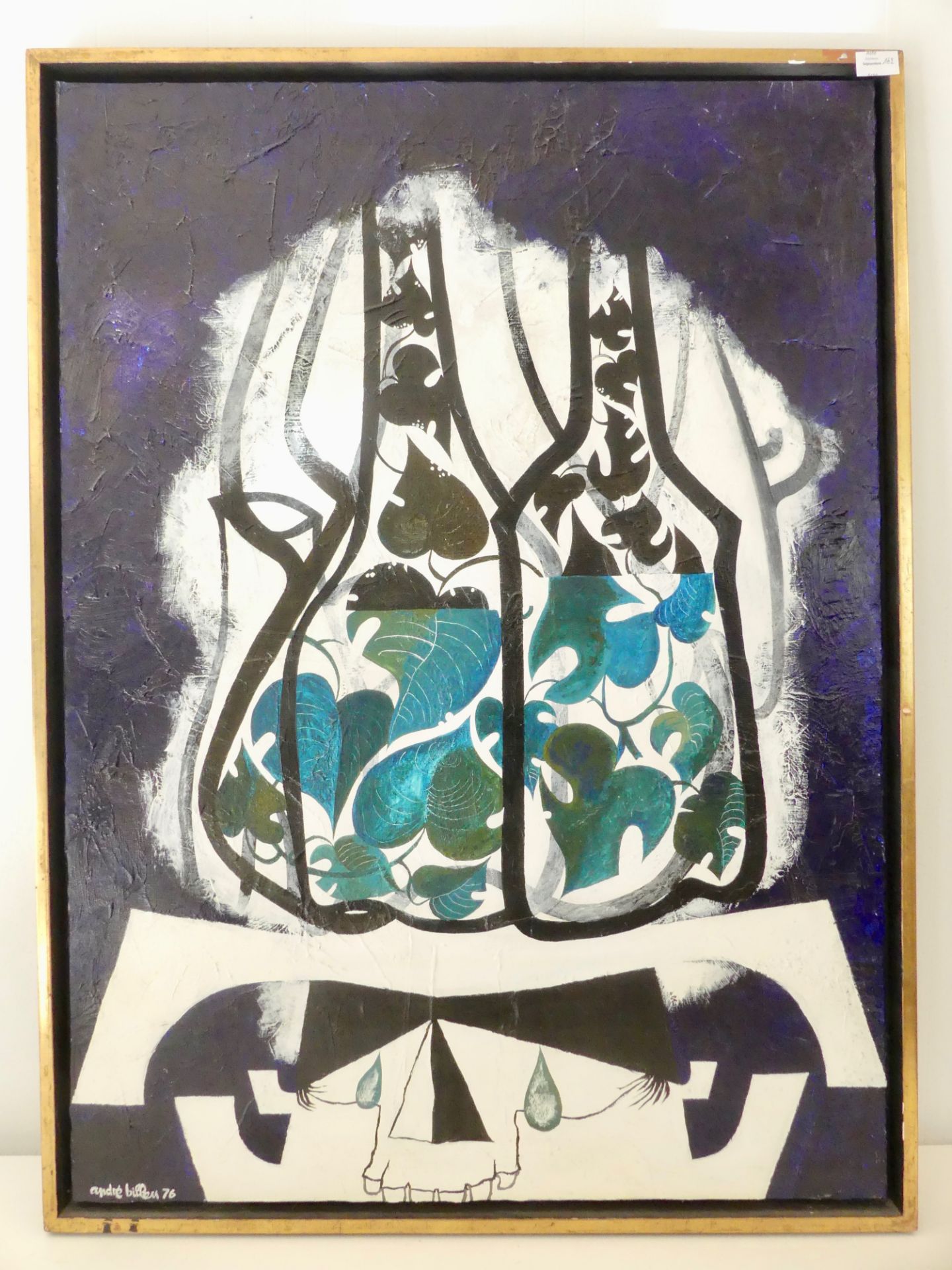 André BILLEN (1921-1998) "Personnage pour l'ecclésiaste" 1976, huile sur toile (72x100 cm) caisse am