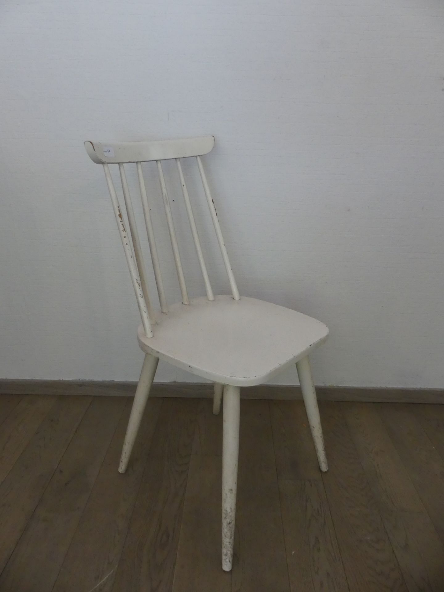 Chaise scandinave vintage blanche