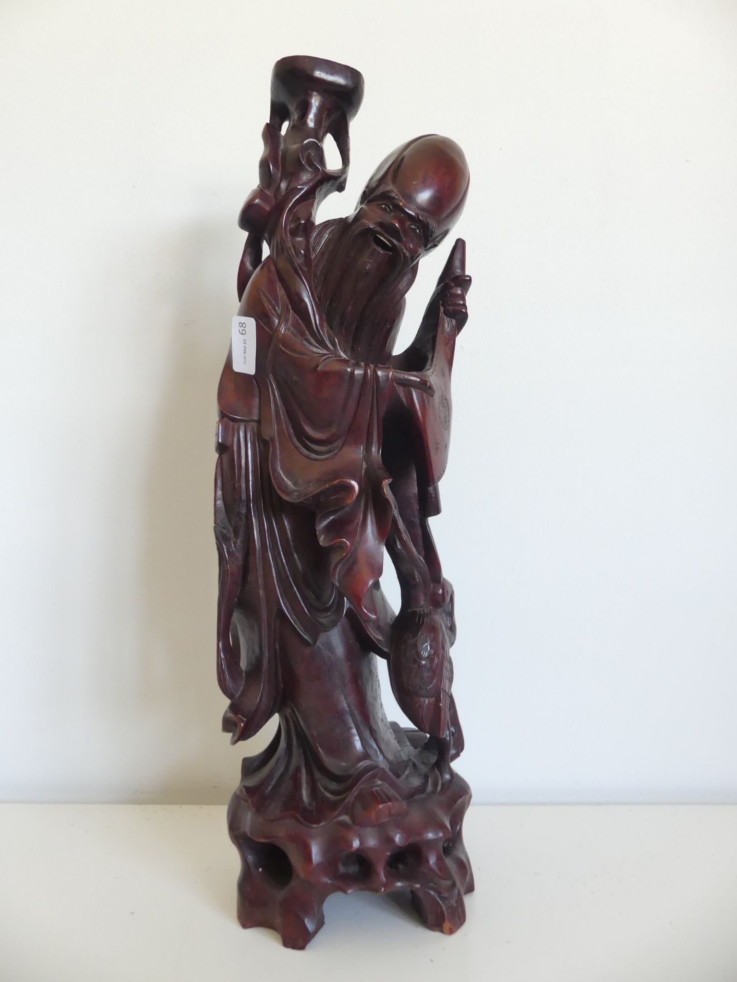 Chine: personnage en bois ht:60cm