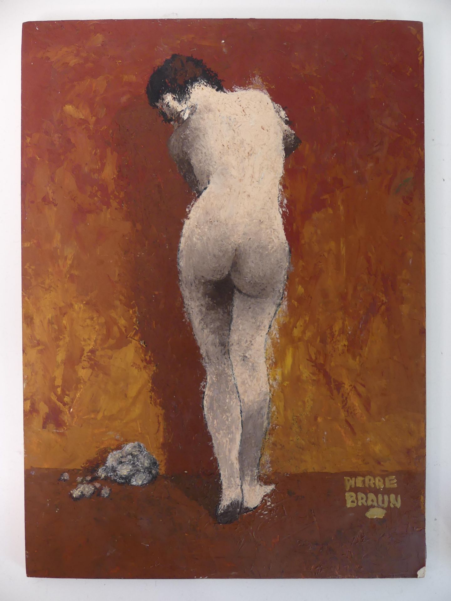 Pierre Braun: "Intriguée", huile sur panneau (33x46cm)