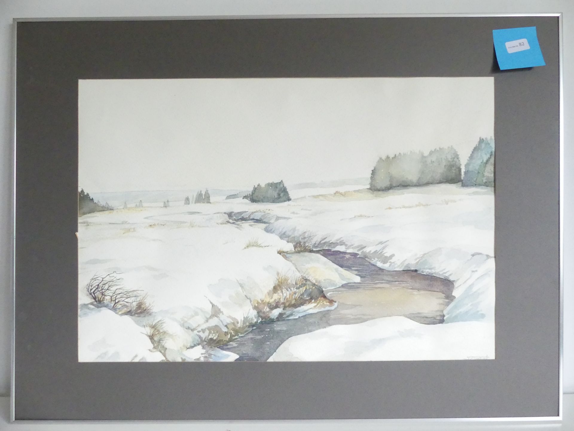 J. Mazin: paysage aquarelle (75x50cm) - Image 2 of 2