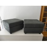 Paire de poufs en tissu gris (60x60x35cm)