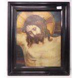 C. Michel: Christ en croix , huile sur toile (37x46cm)