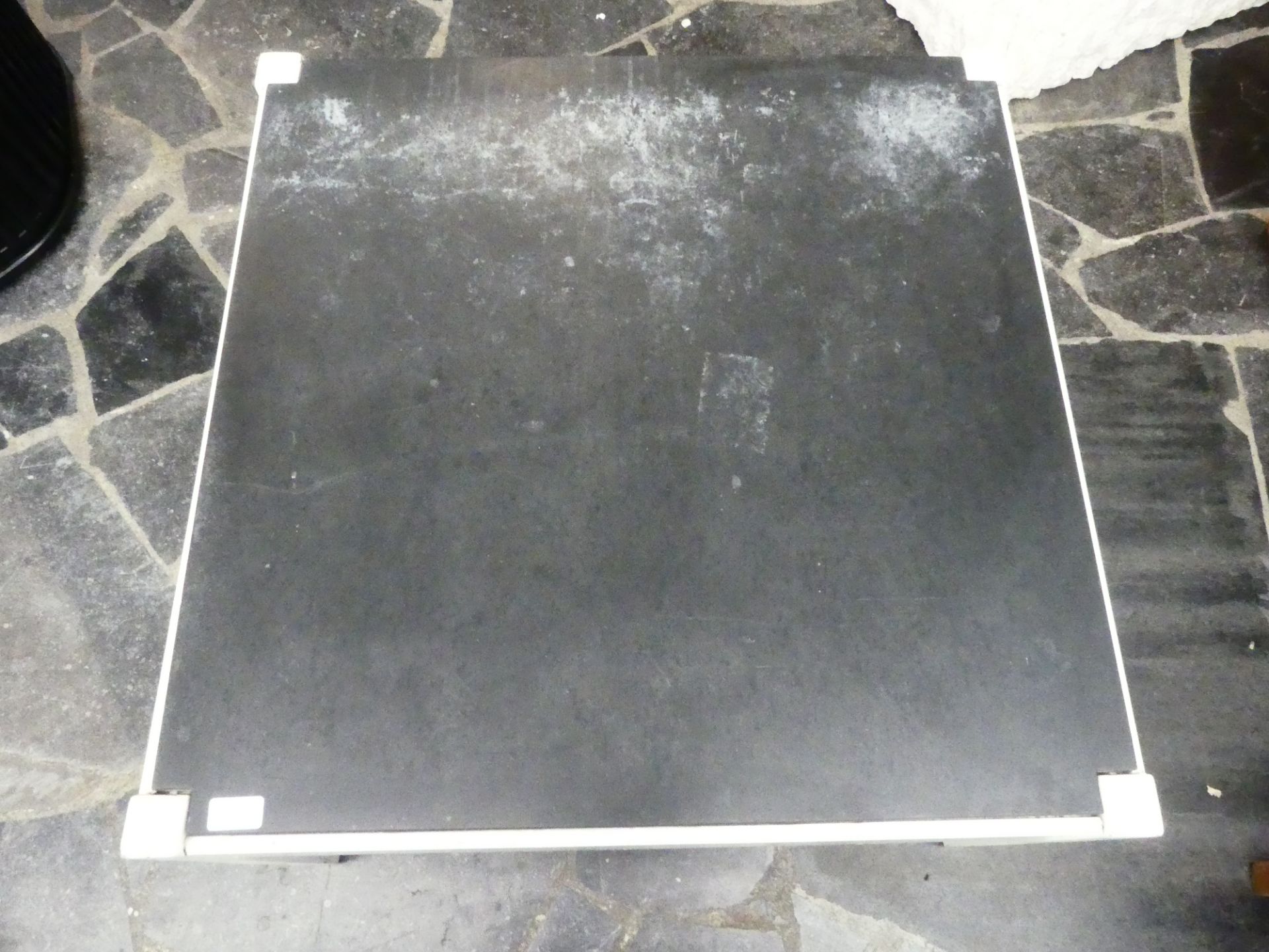 Table basse en bois et marbre noir (a repolir) 65x65x42ht - Bild 2 aus 2