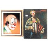 Clowns, pastel sur papier (30x37cm) et huile sur panneau (54x43cm)