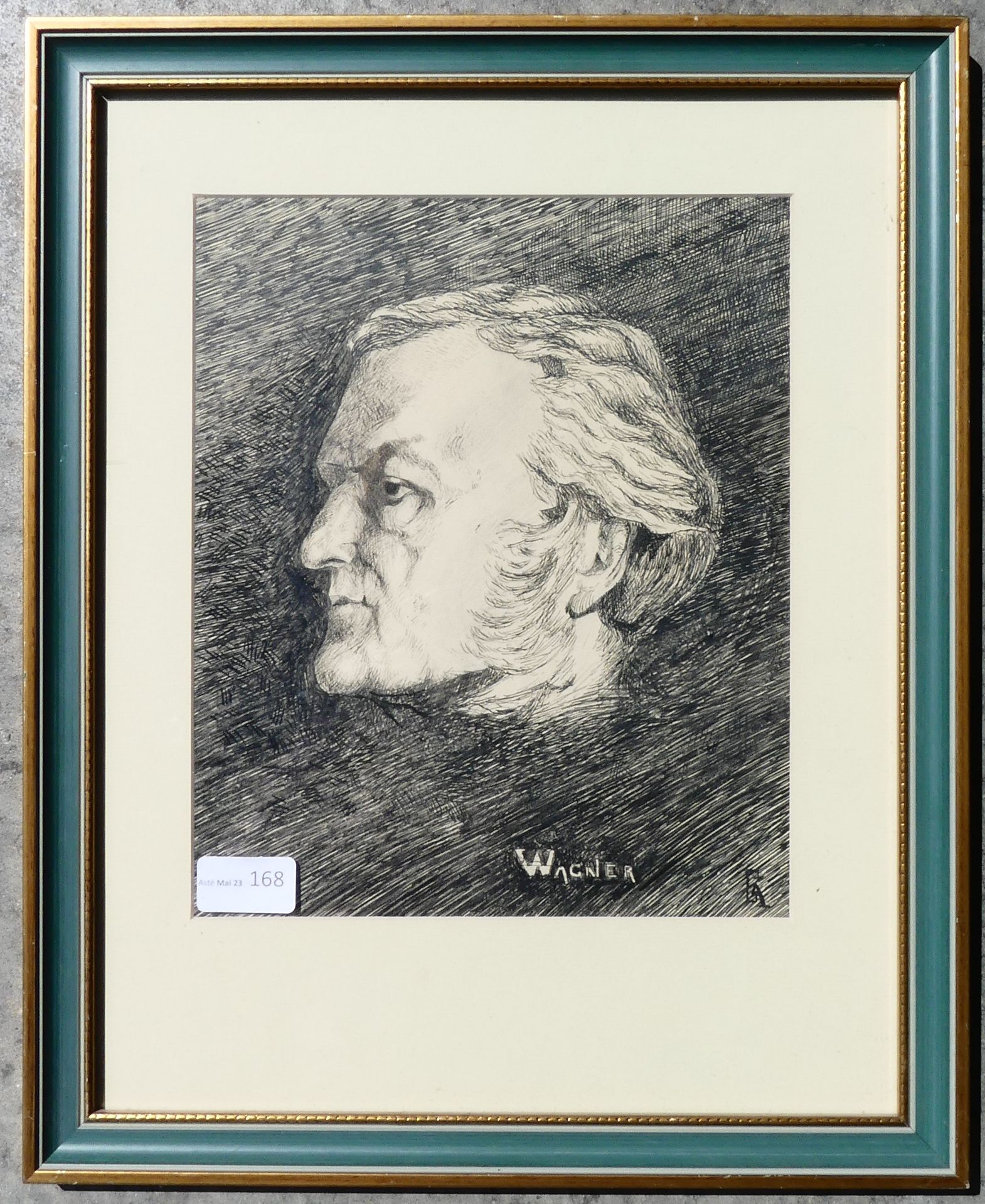 Portrait de Wagner, encre sur papier (24x28cm)