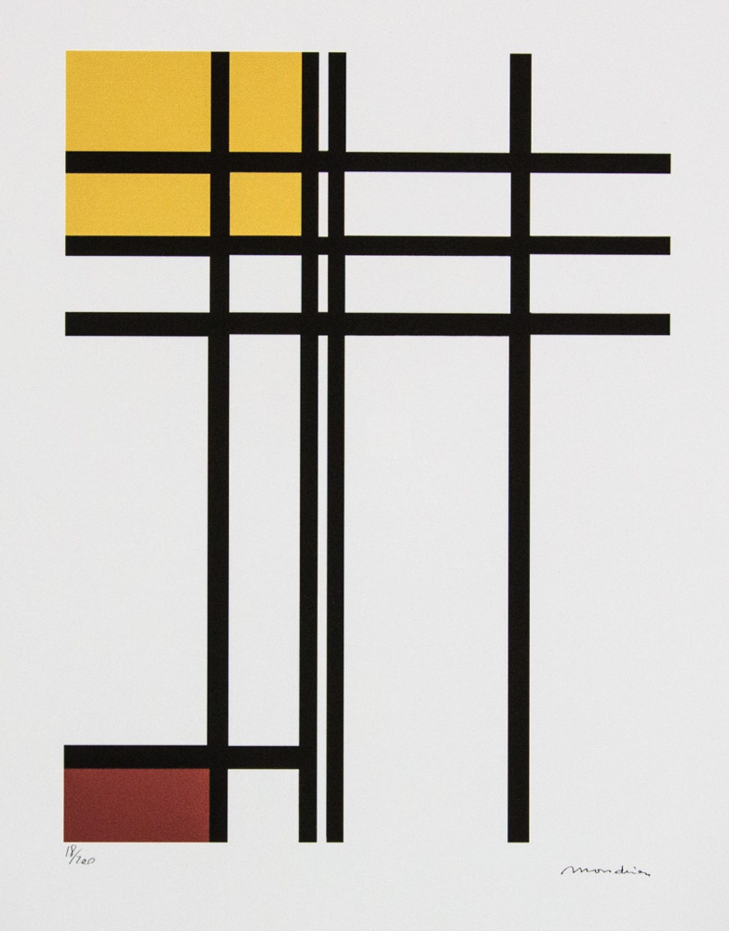 Piet Mondrian 'Opposition Of Lines, Red And Yellow'