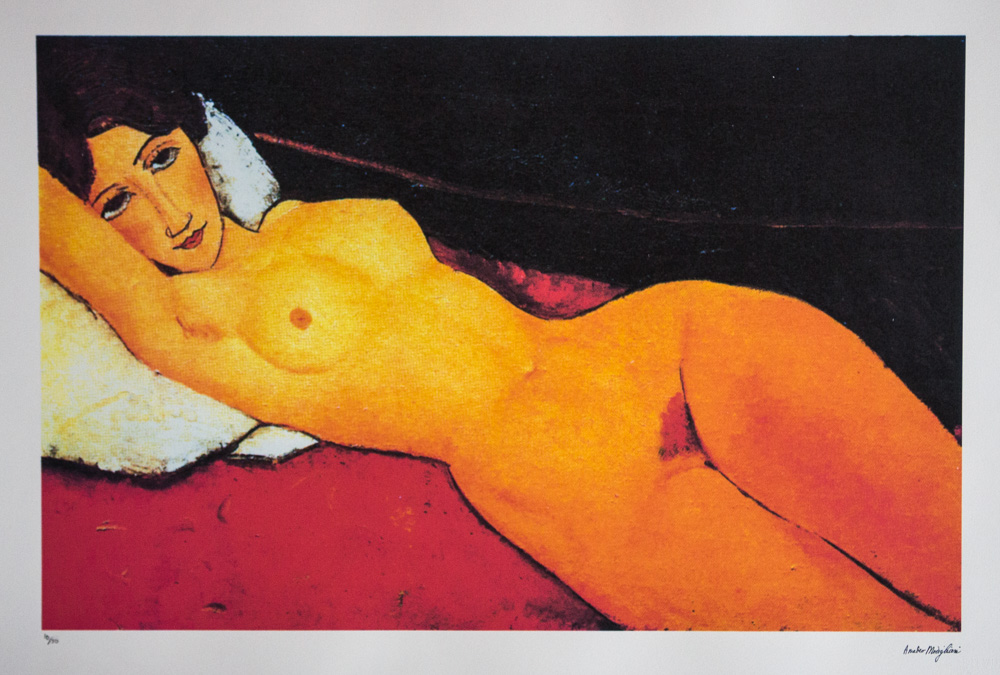 Amadeo Modigliani 'Female Nude Reclining On a White Pillow'