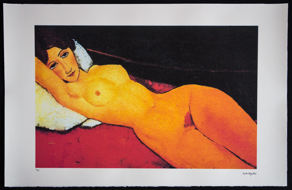 Amadeo Modigliani 'Female Nude Reclining On a White Pillow' - Image 2 of 6