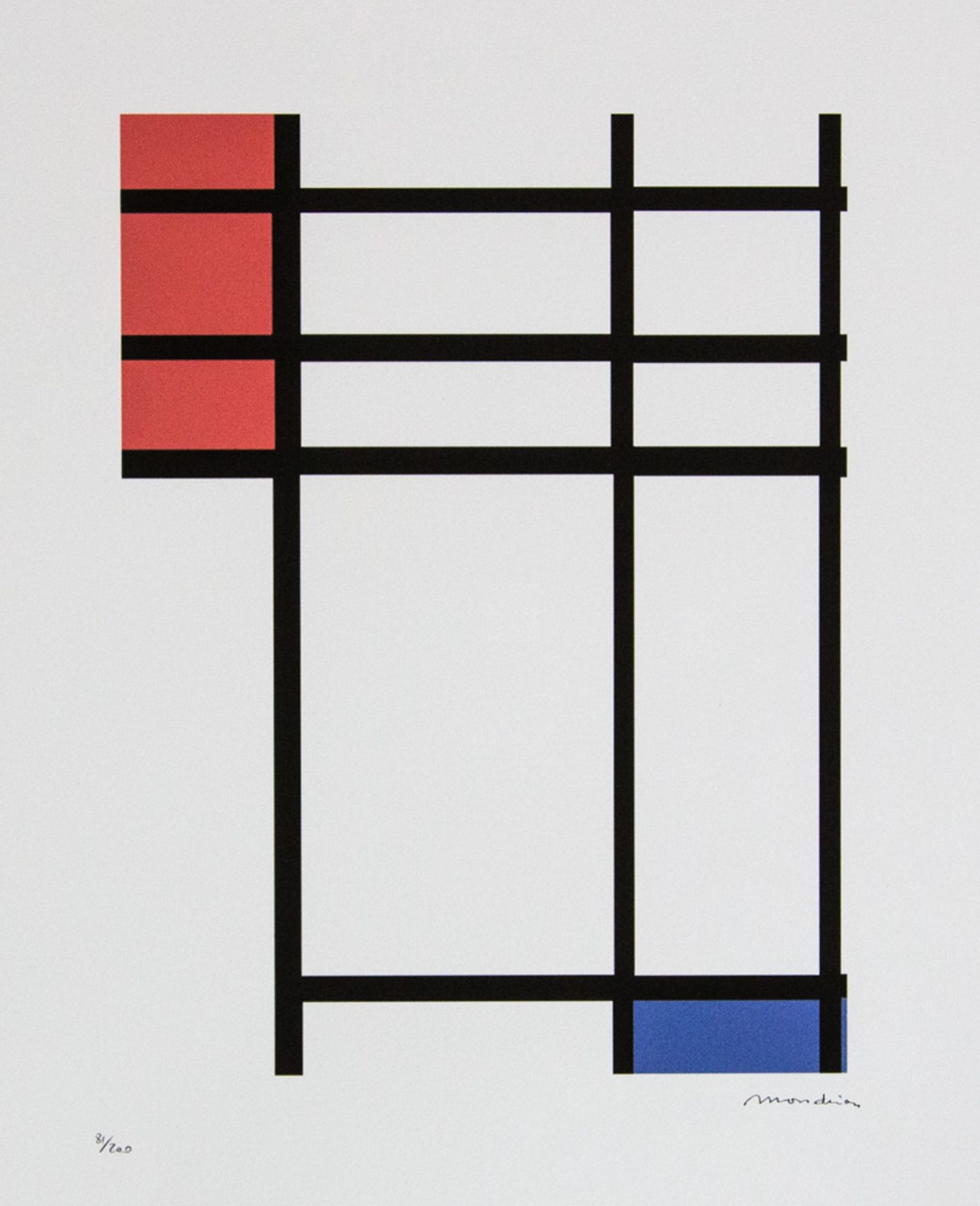 Piet Mondrian 'Composition In Red, Blue And White'