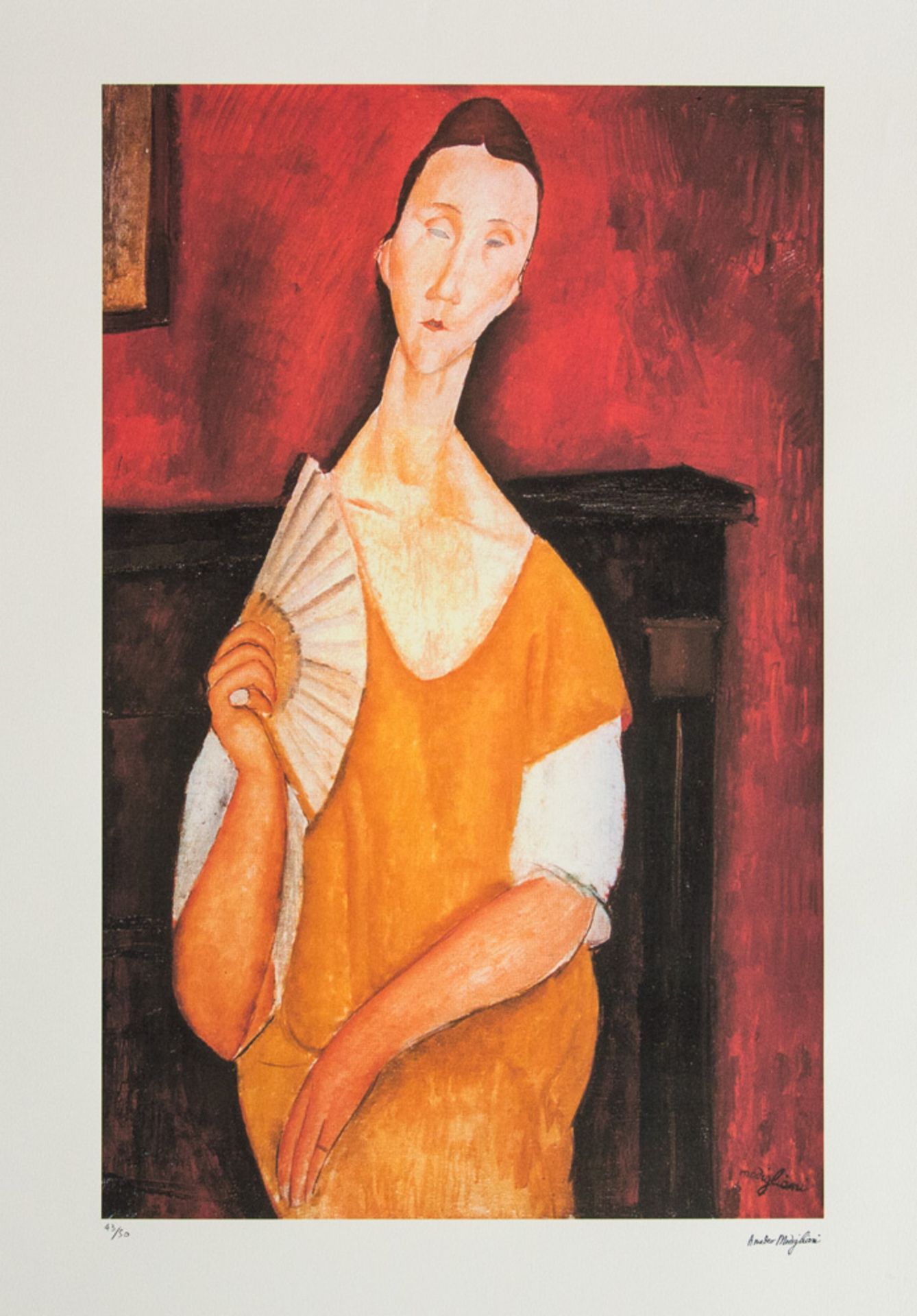 Amadeo Modigliani 'Portrait Of Lunia Czechowska With a Fan' 