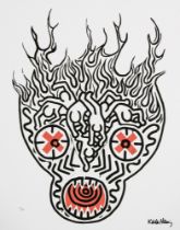 Keith Haring 'Burning Skull'