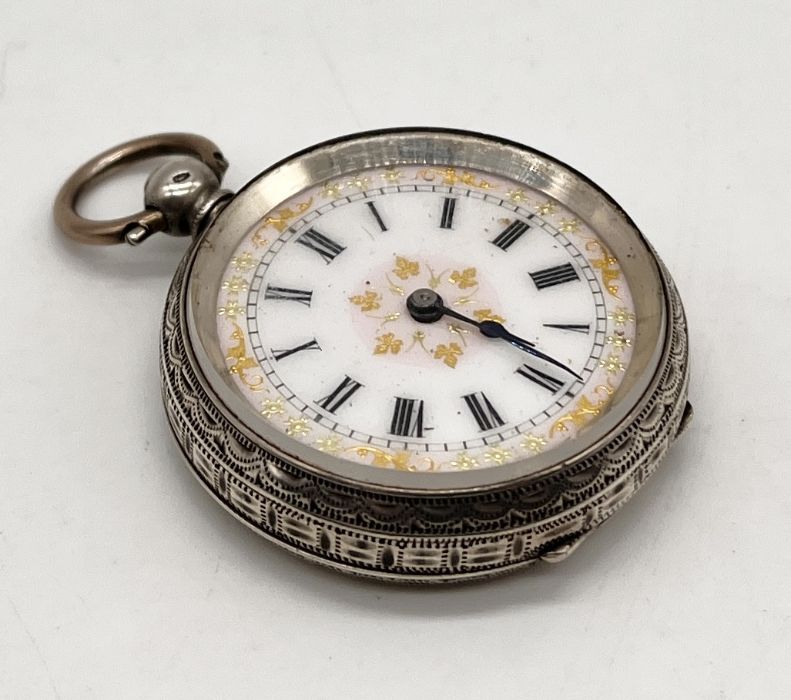 A continental silver fob watch (800)