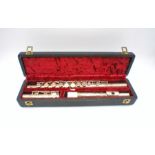 A cased Italian flute inscribed "Rex"