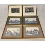 A collection of framed prints depicting Chinese scenes